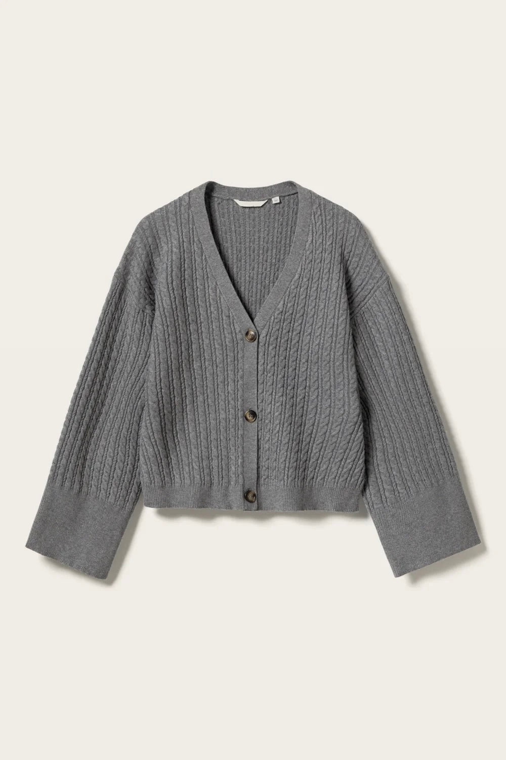 Cable-Knit Fitted Cardigan