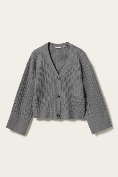 Cable-Knit Fitted Cardigan