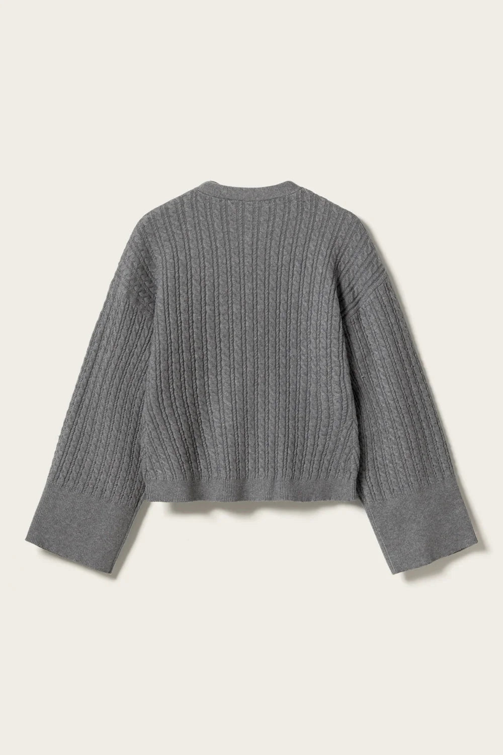 Cable-Knit Fitted Cardigan