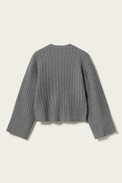 Cable-Knit Fitted Cardigan