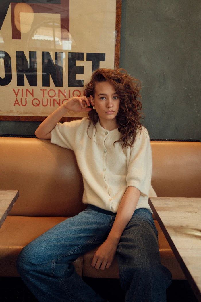 Soft Knit Button Cardigan – Short Sleeve