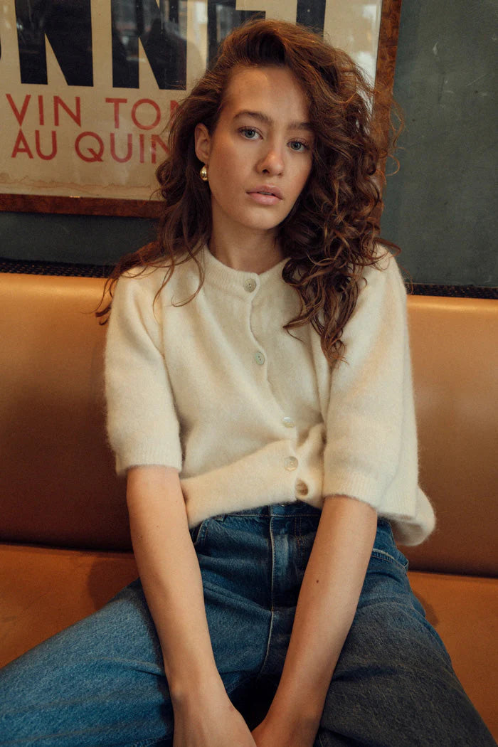 Soft Knit Button Cardigan – Short Sleeve