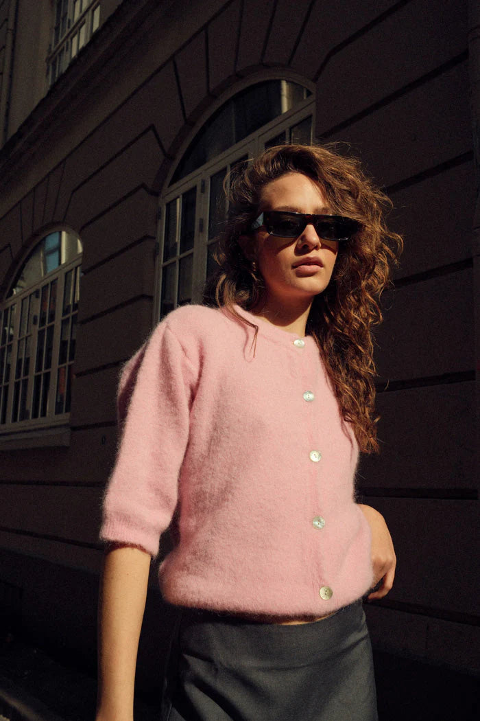 Soft Knit Button Cardigan – Short Sleeve