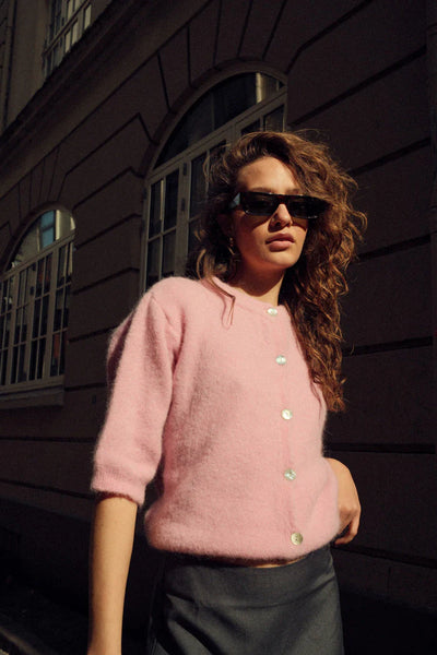 Soft Knit Button Cardigan – Short Sleeve