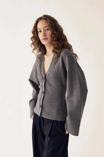 Relaxed Knit Button Cardigan