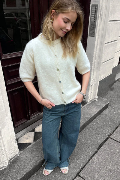 Soft Knit Button Cardigan – Short Sleeve