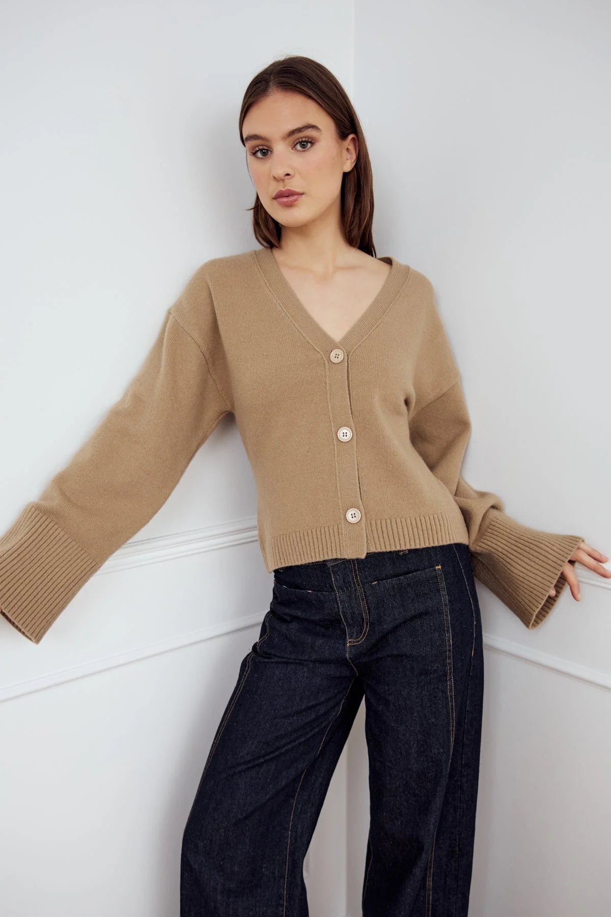 Relaxed Knit Button Cardigan