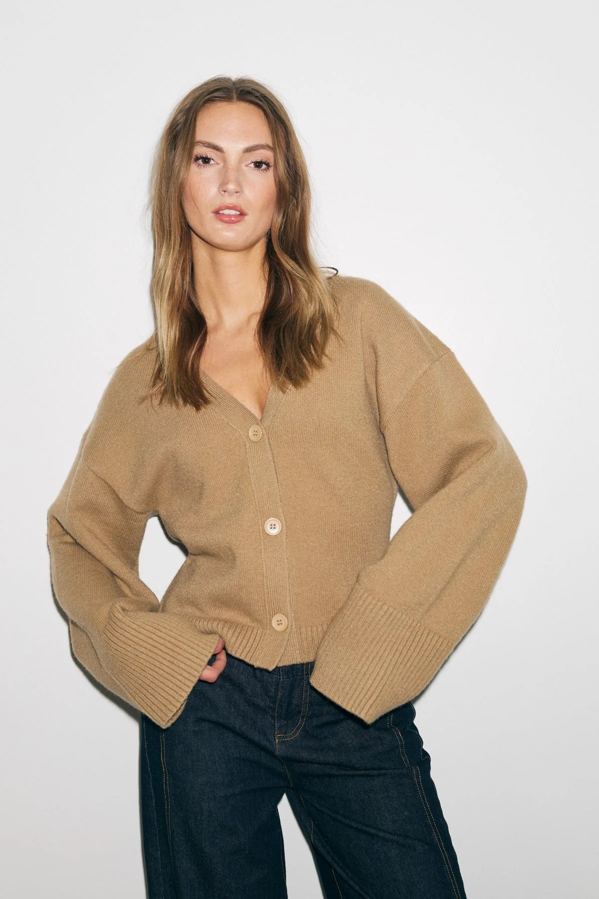 Relaxed Knit Button Cardigan