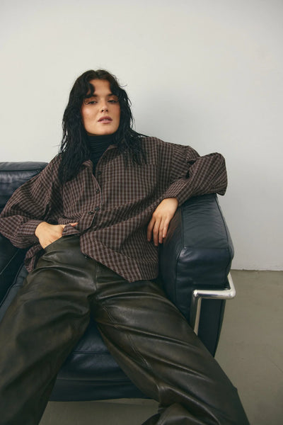 Leather Straight Pants