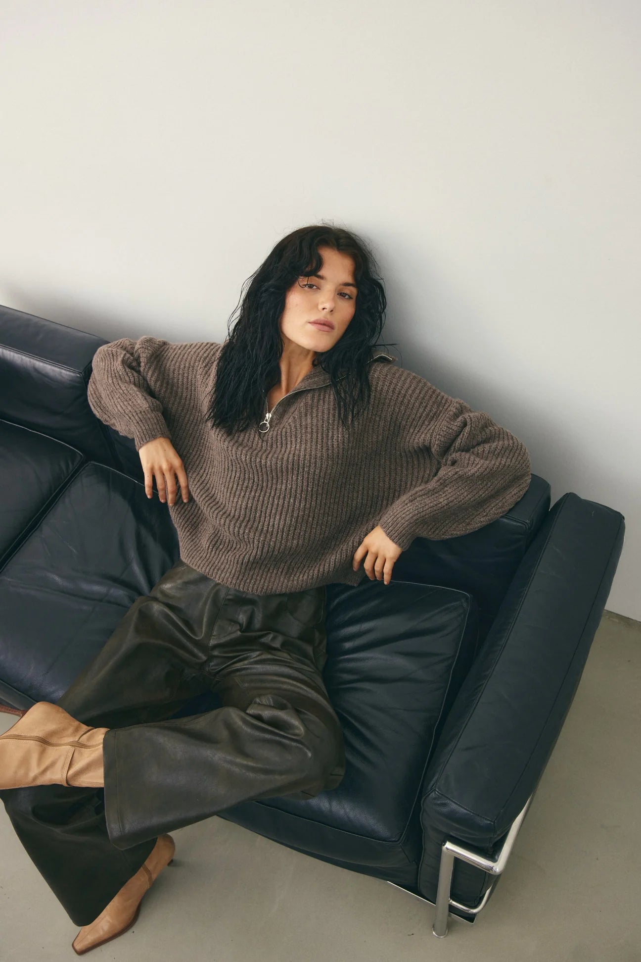 Leather Straight Pants