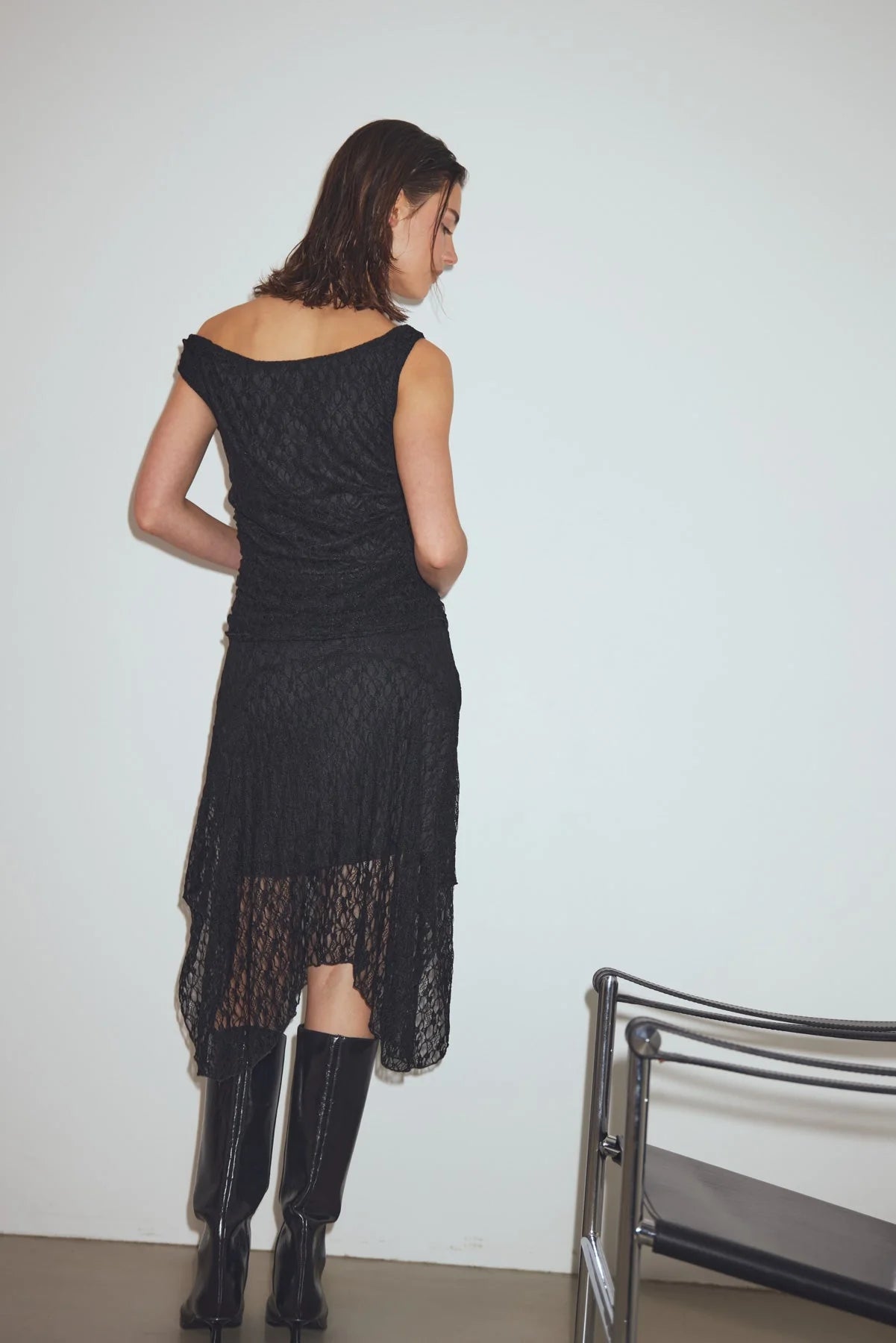 Linzey One-Shoulder Lace Dress
