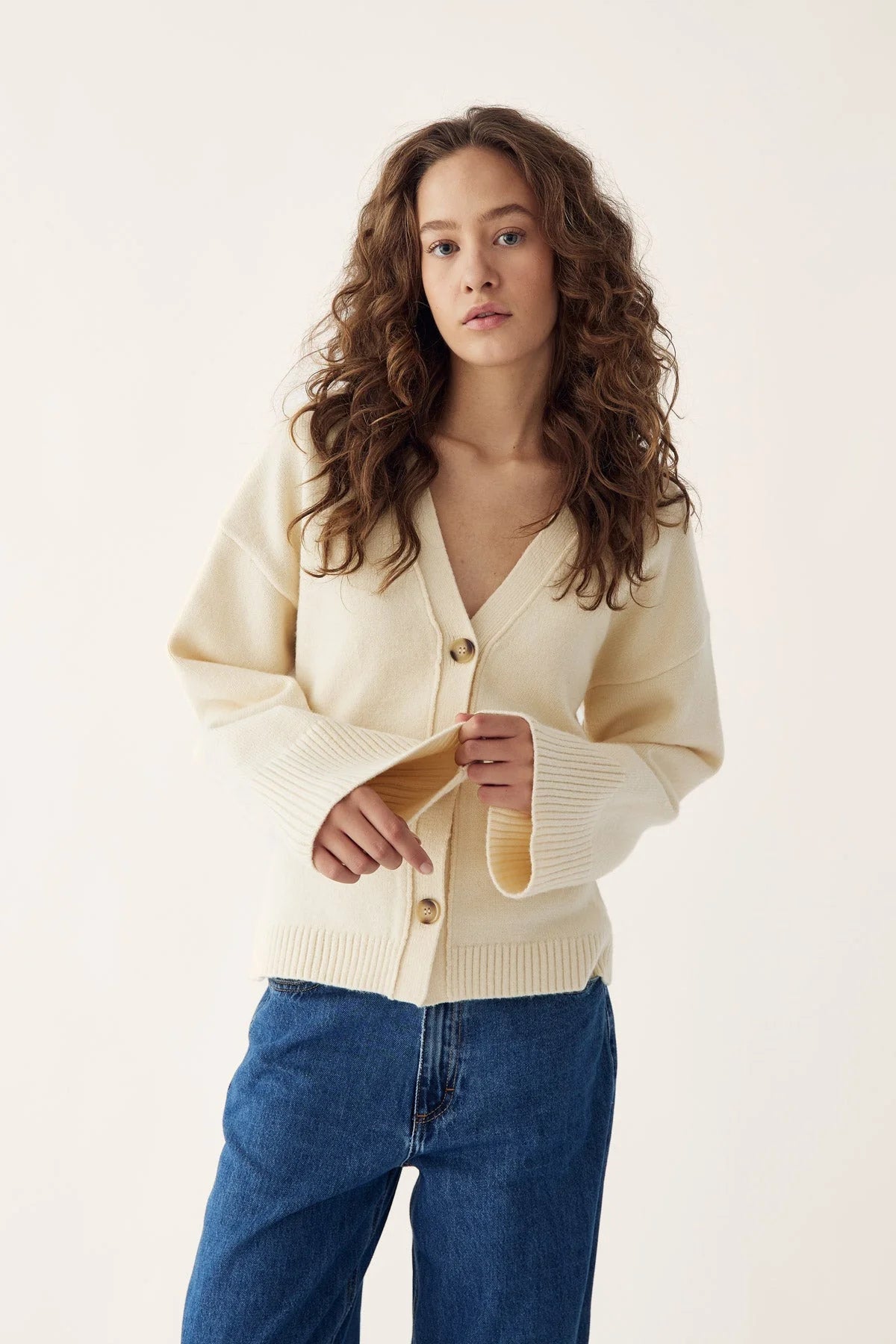 Relaxed Knit Button Cardigan