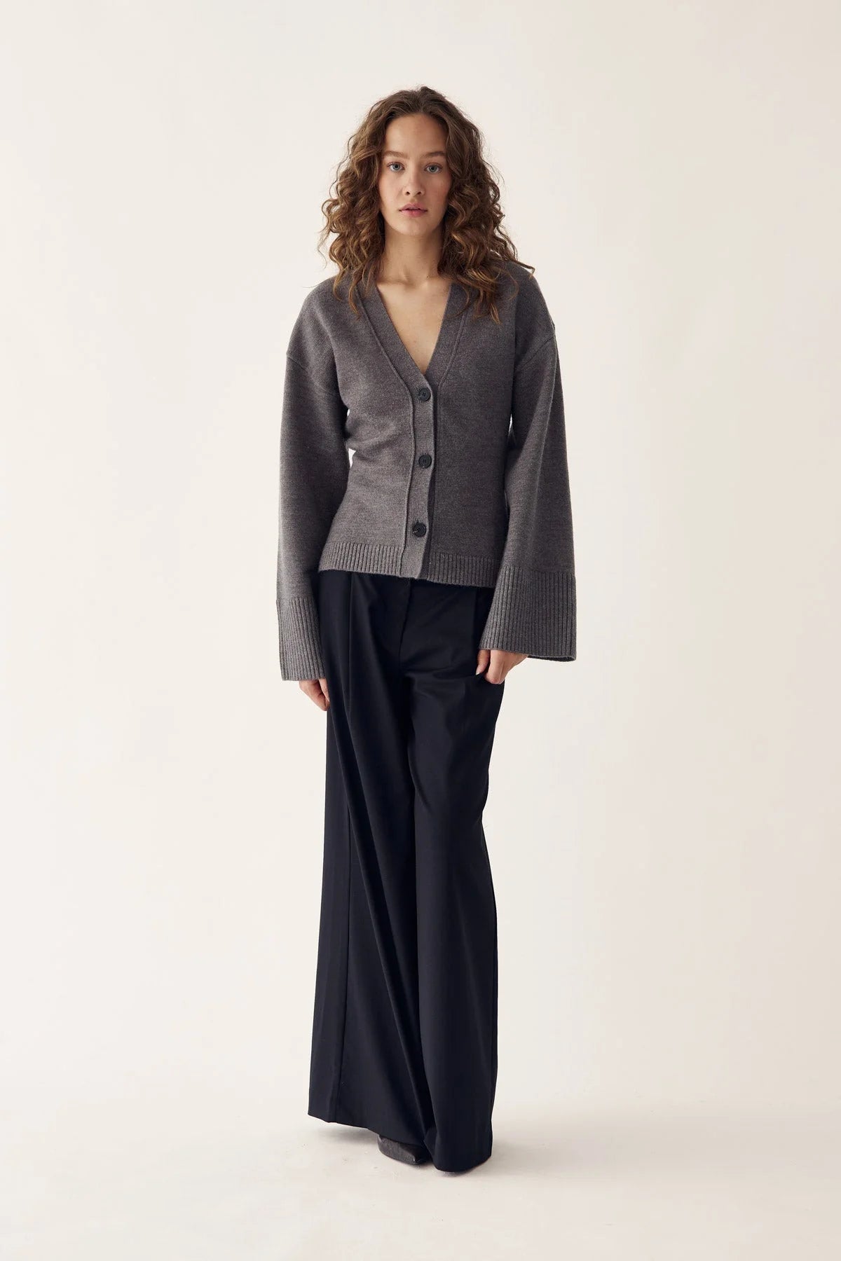 Relaxed Knit Button Cardigan