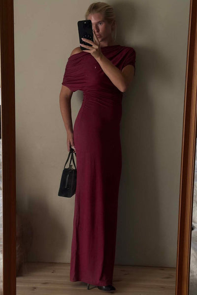Soft Line Draped Maxi Dress