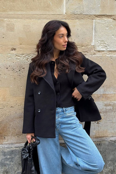 Oversized Wool Blend Short Coat