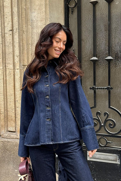 Marked Waist Denim Shirt