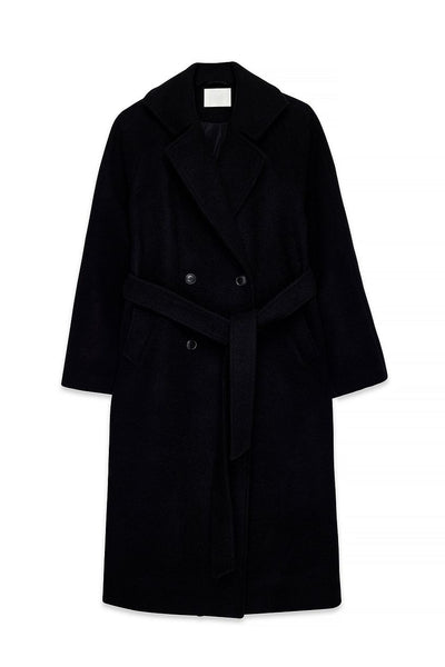 Oversized Wool Blend Belted Coat