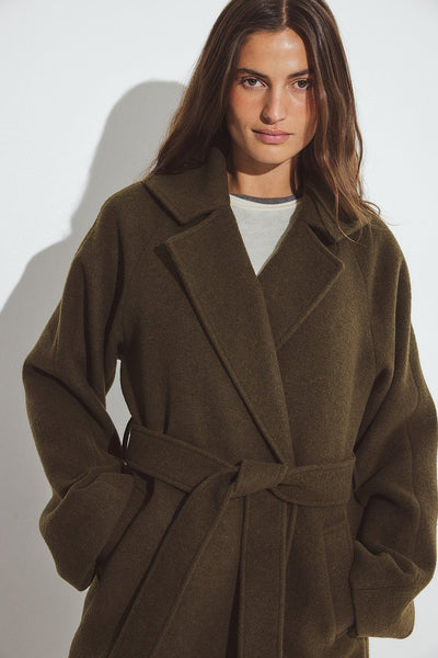 Oversized Wool Blend Belted Coat