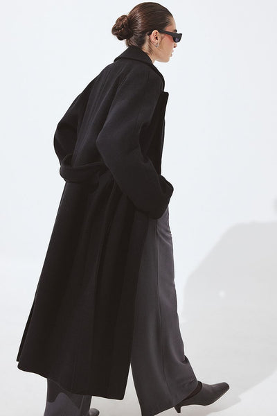 Oversized Wool Blend Belted Coat