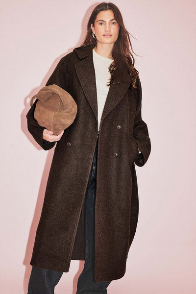 Oversized Wool Blend Belted Coat
