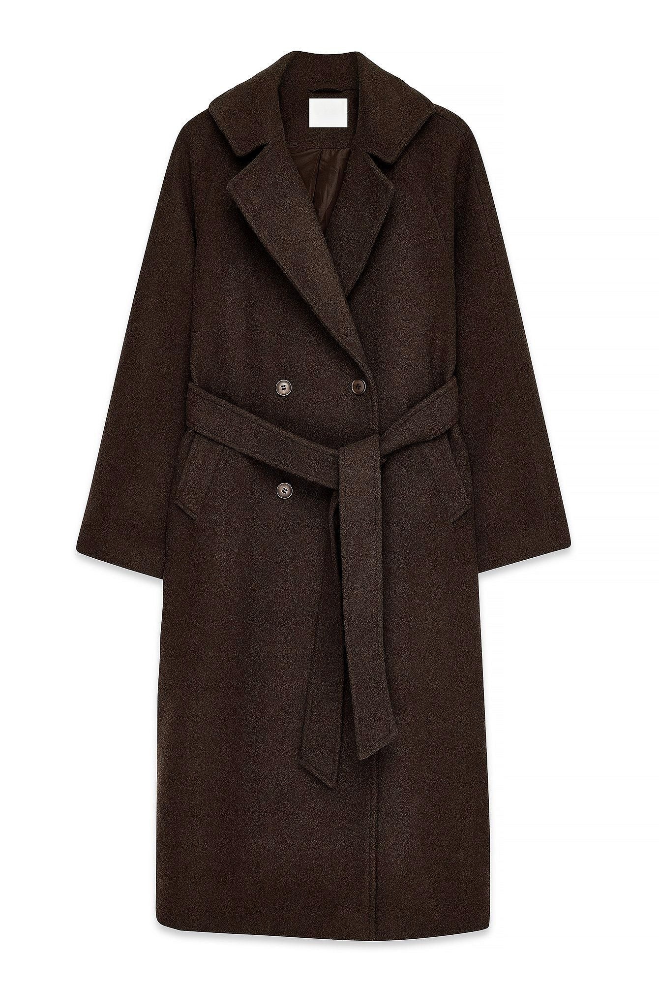 Oversized Wool Blend Belted Coat