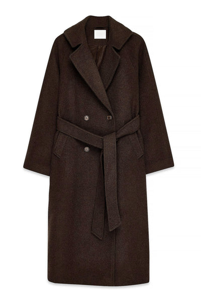 Oversized Wool Blend Belted Coat