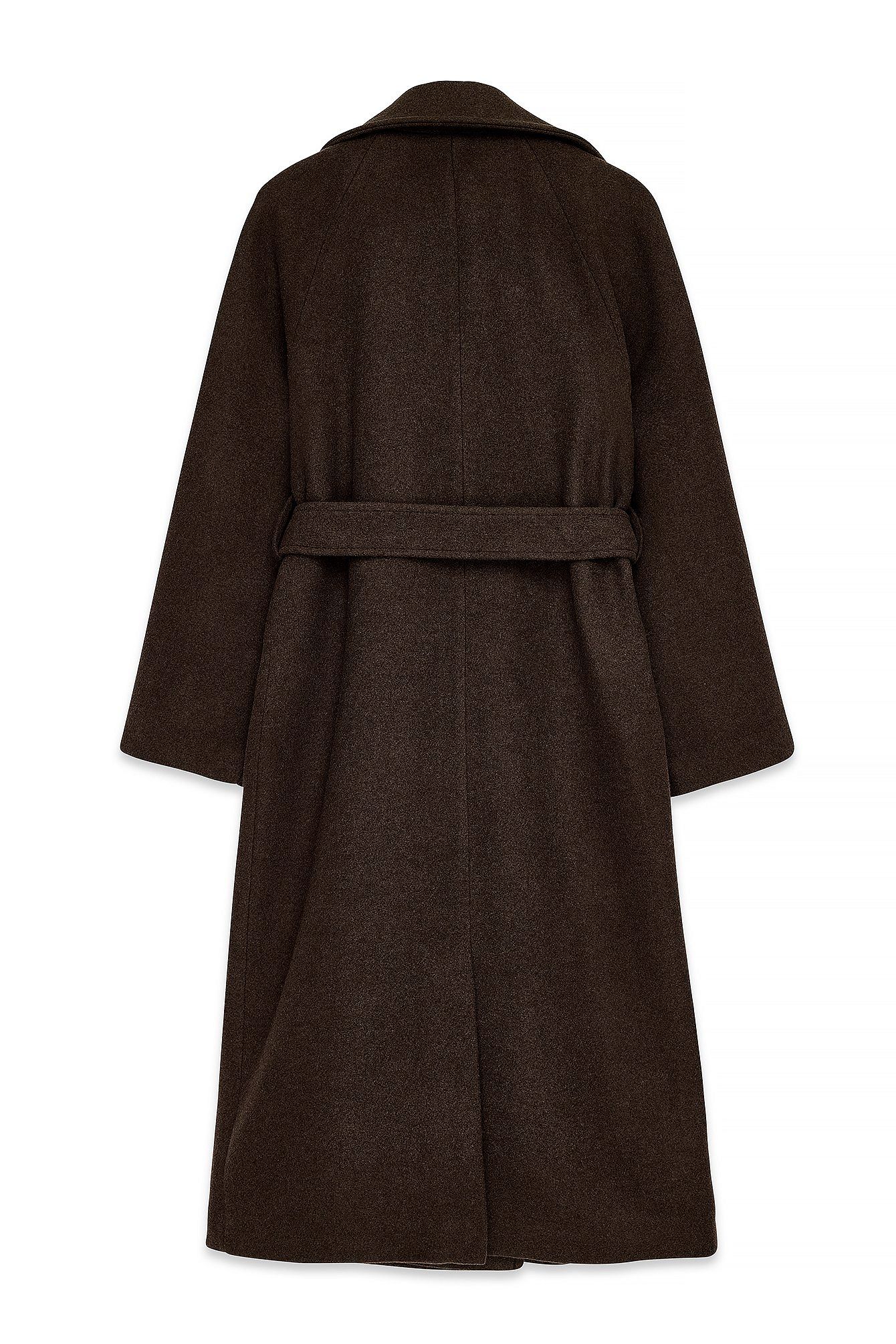 Oversized Wool Blend Belted Coat