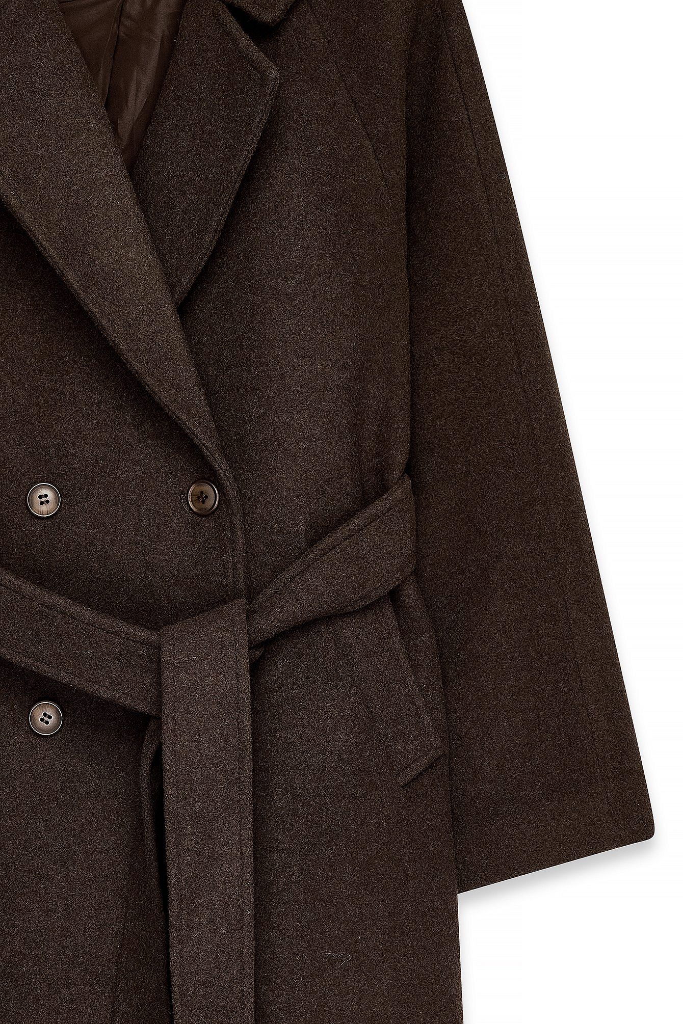 Oversized Wool Blend Belted Coat