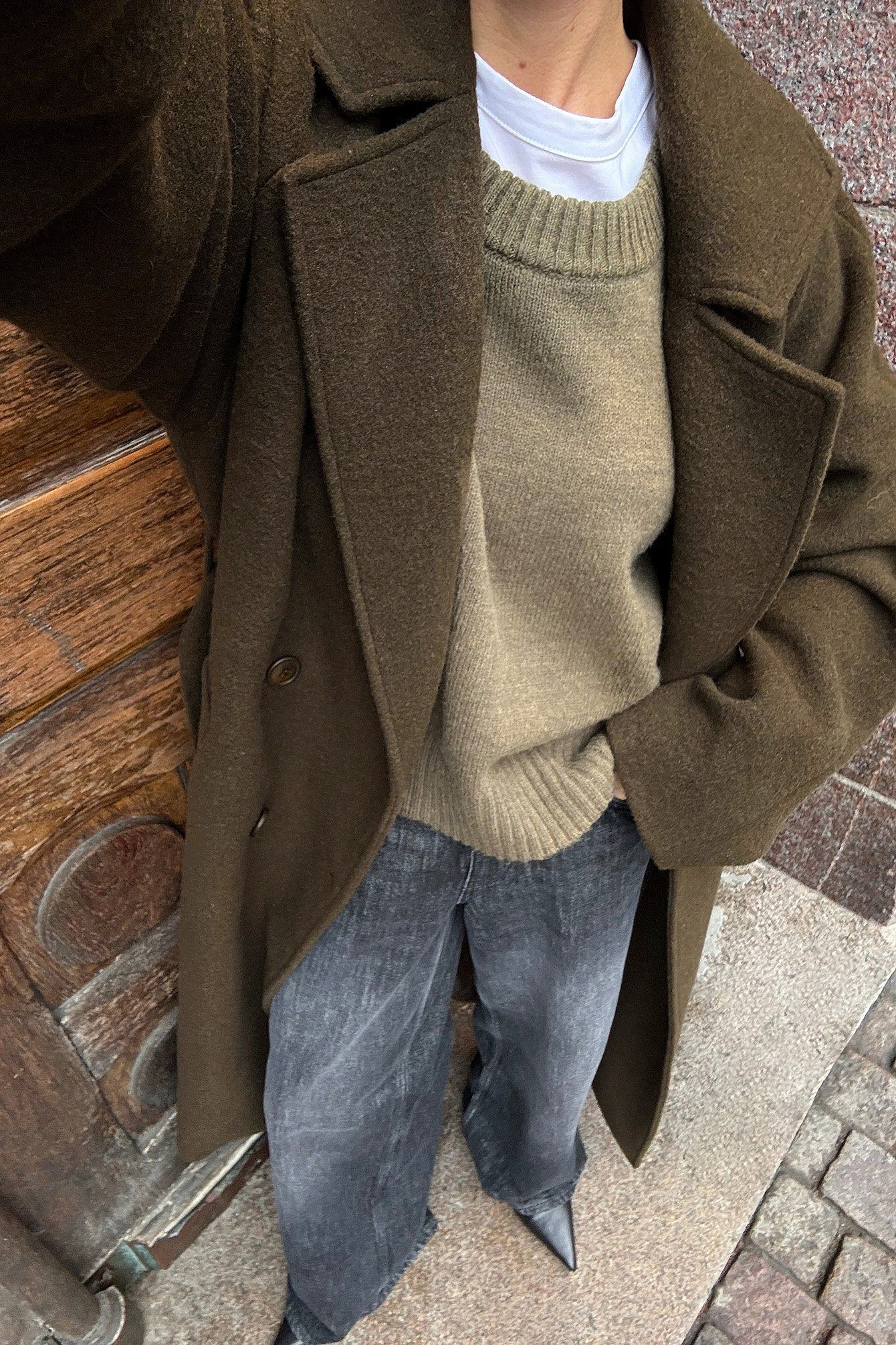Oversized Wool Blend Belted Coat