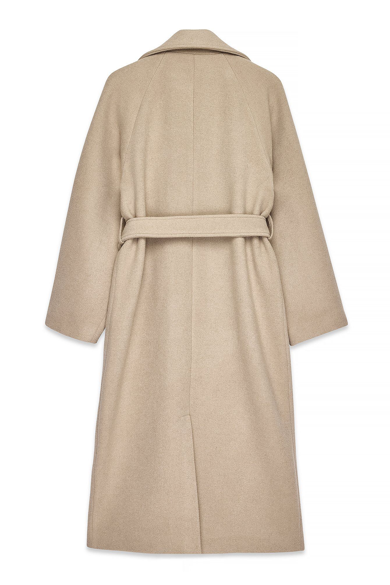 Oversized Wool Blend Belted Coat