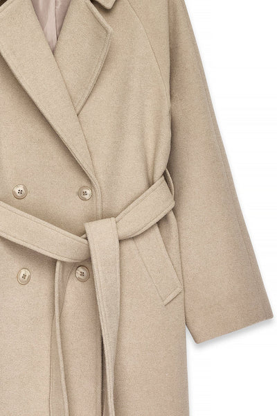 Oversized Wool Blend Belted Coat