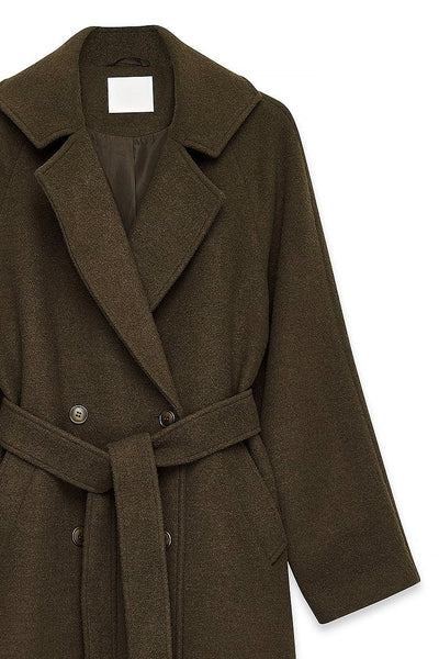 Oversized Wool Blend Belted Coat