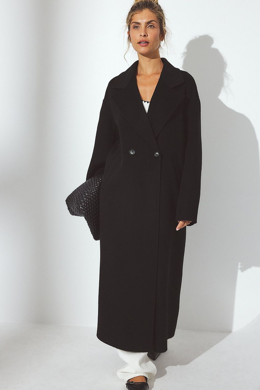 Double Buttoned Wool Blend Coat