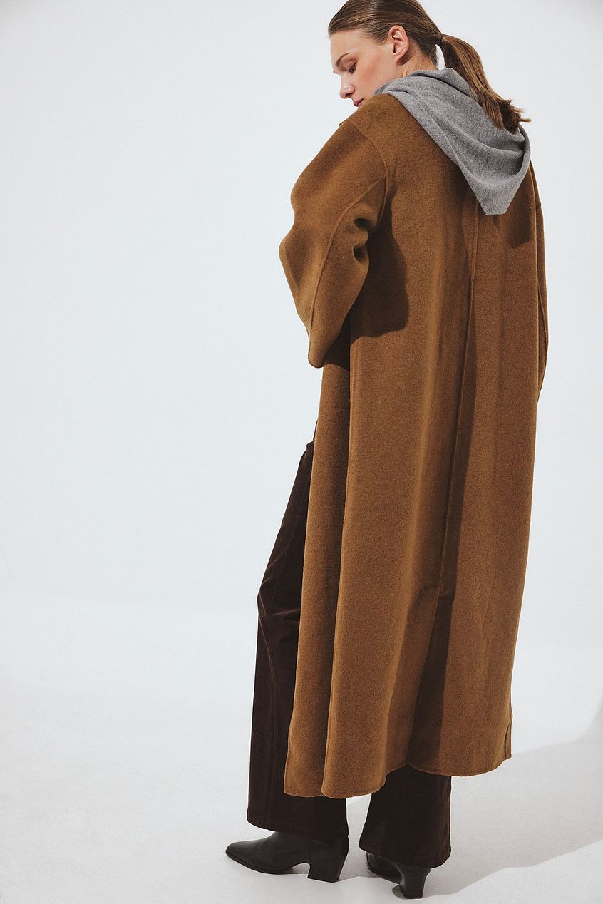 Double Buttoned Wool Blend Coat