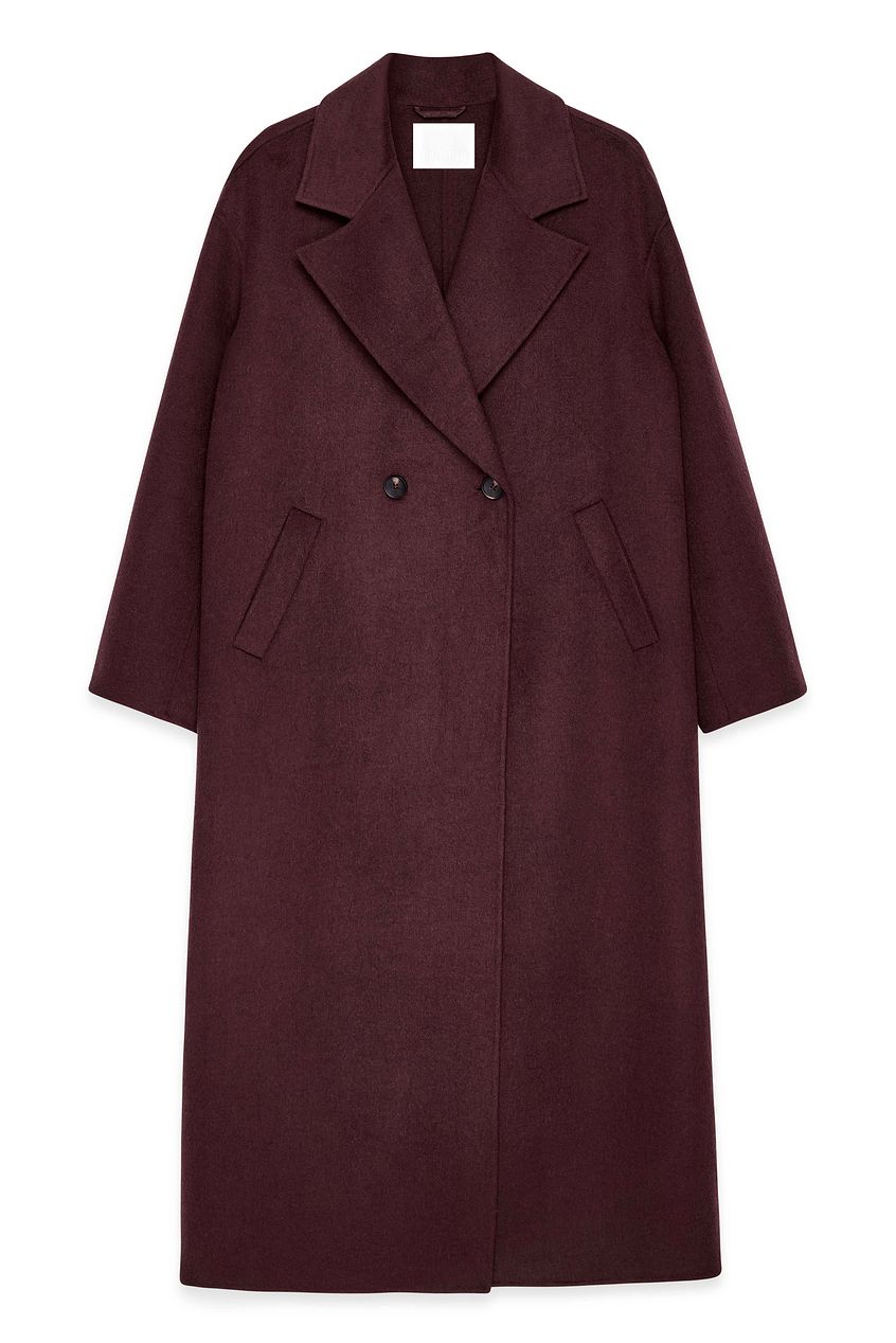 Double Buttoned Wool Blend Coat