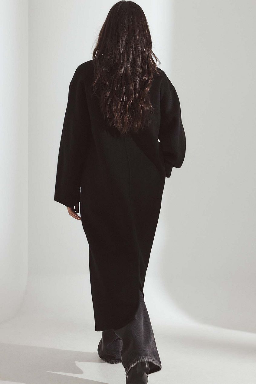 Double Buttoned Wool Blend Coat