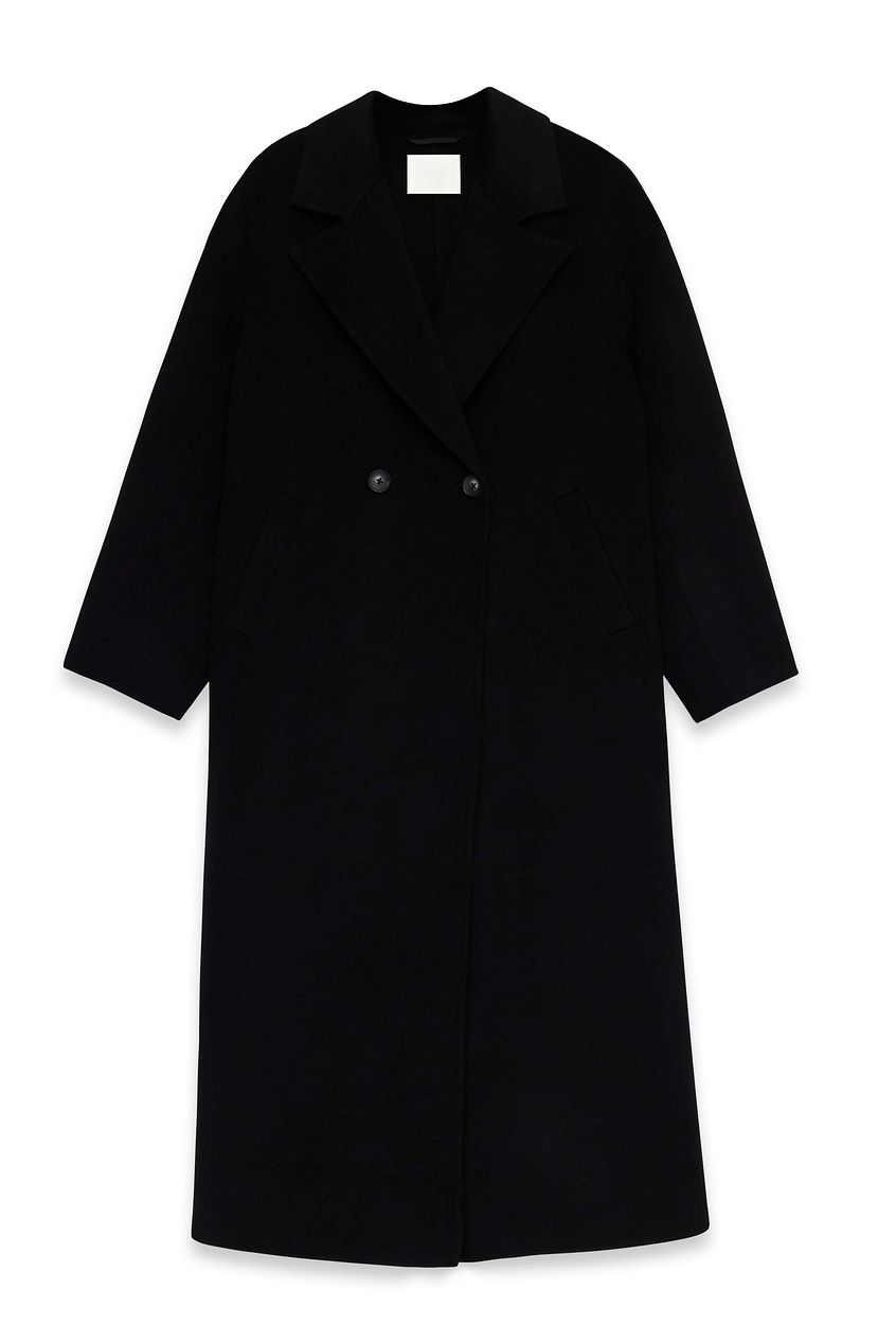 Double Buttoned Wool Blend Coat