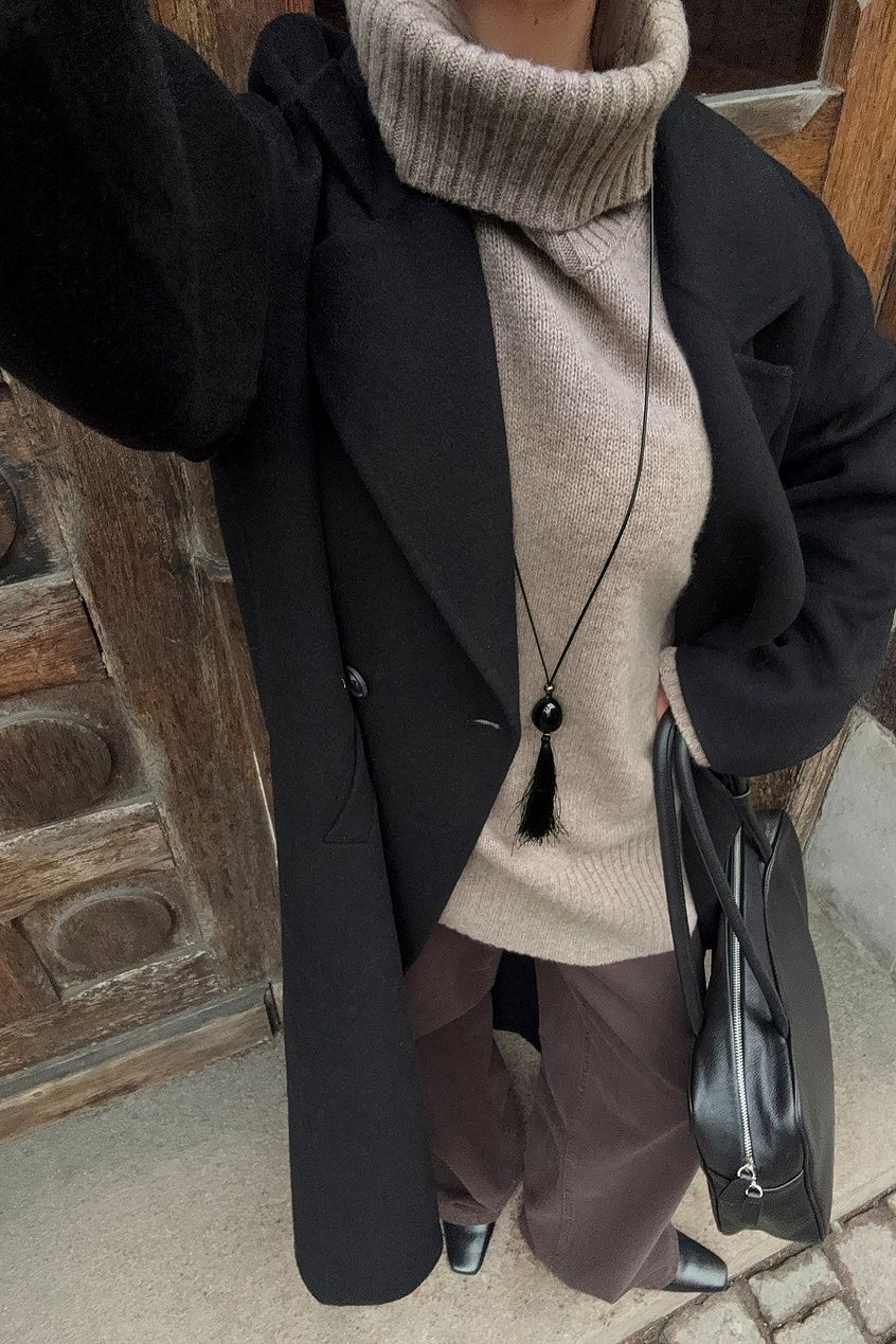 Double Buttoned Wool Blend Coat