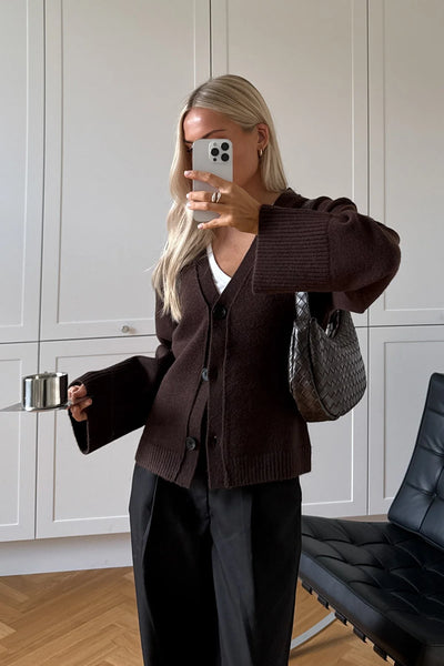 Relaxed Knit Button Cardigan