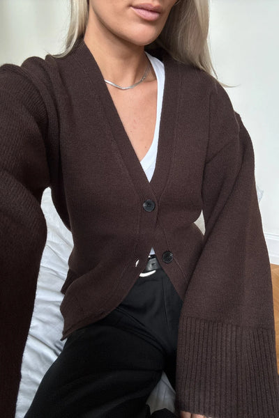 Relaxed Knit Button Cardigan