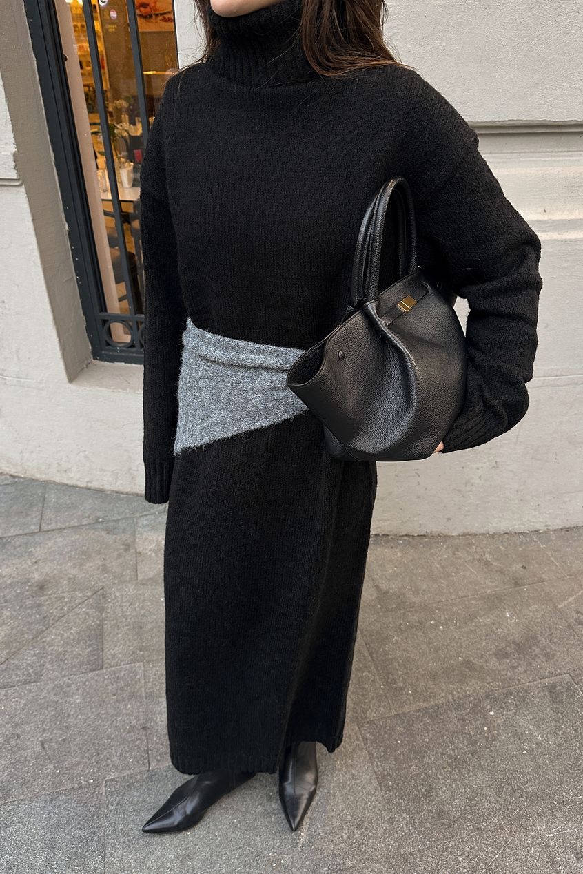 Wool Blend Knitted Midi Dress