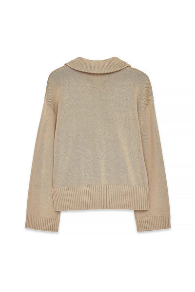 High Neck Zipped Knitted Sweater