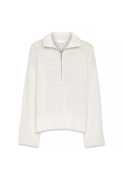 High Neck Zipped Knitted Sweater