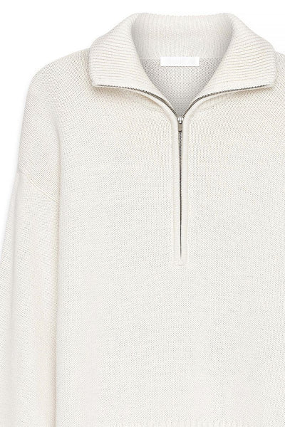 High Neck Zipped Knitted Sweater