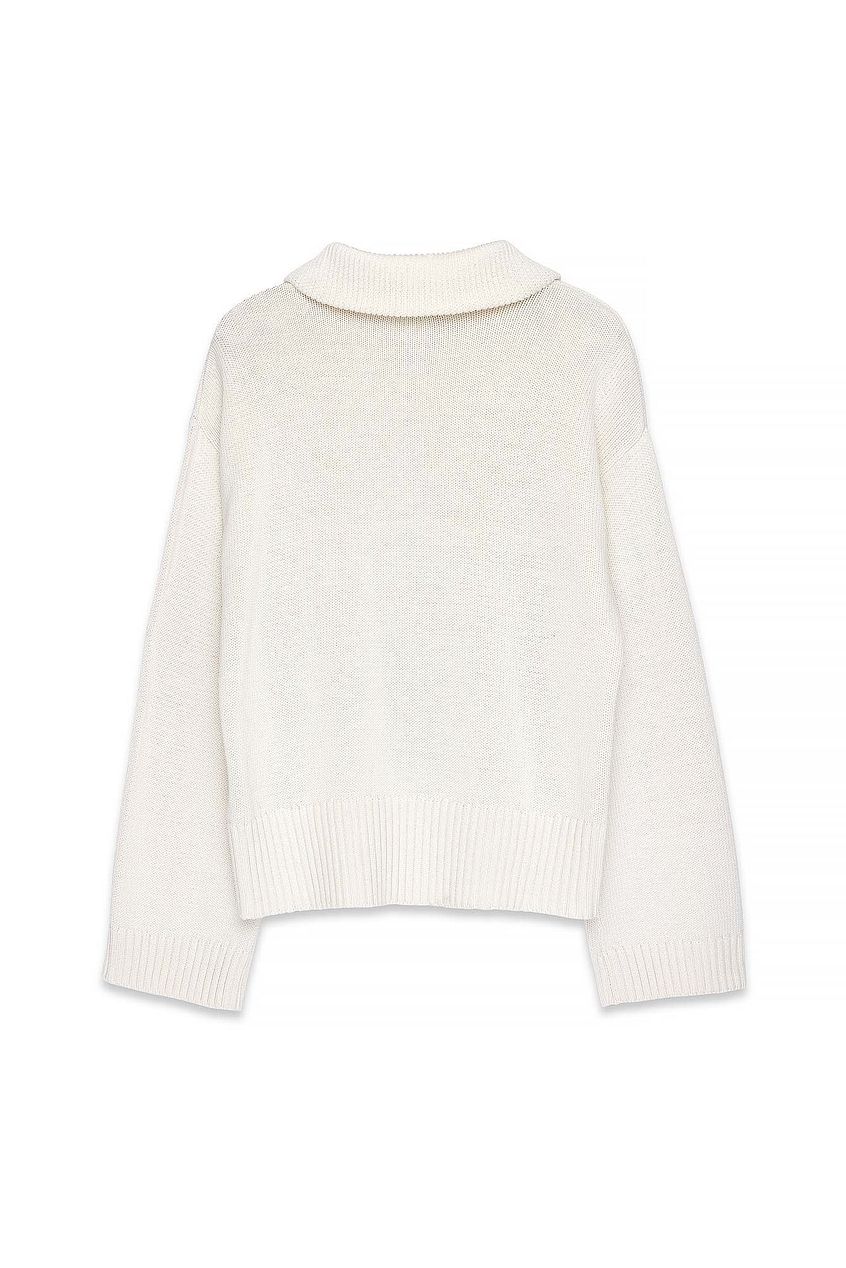 High Neck Zipped Knitted Sweater