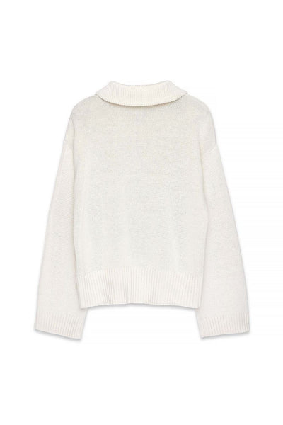 High Neck Zipped Knitted Sweater