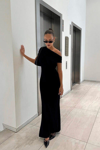 Soft Line Draped Maxi Dress