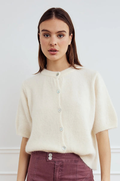 Soft Knit Button Cardigan – Short Sleeve