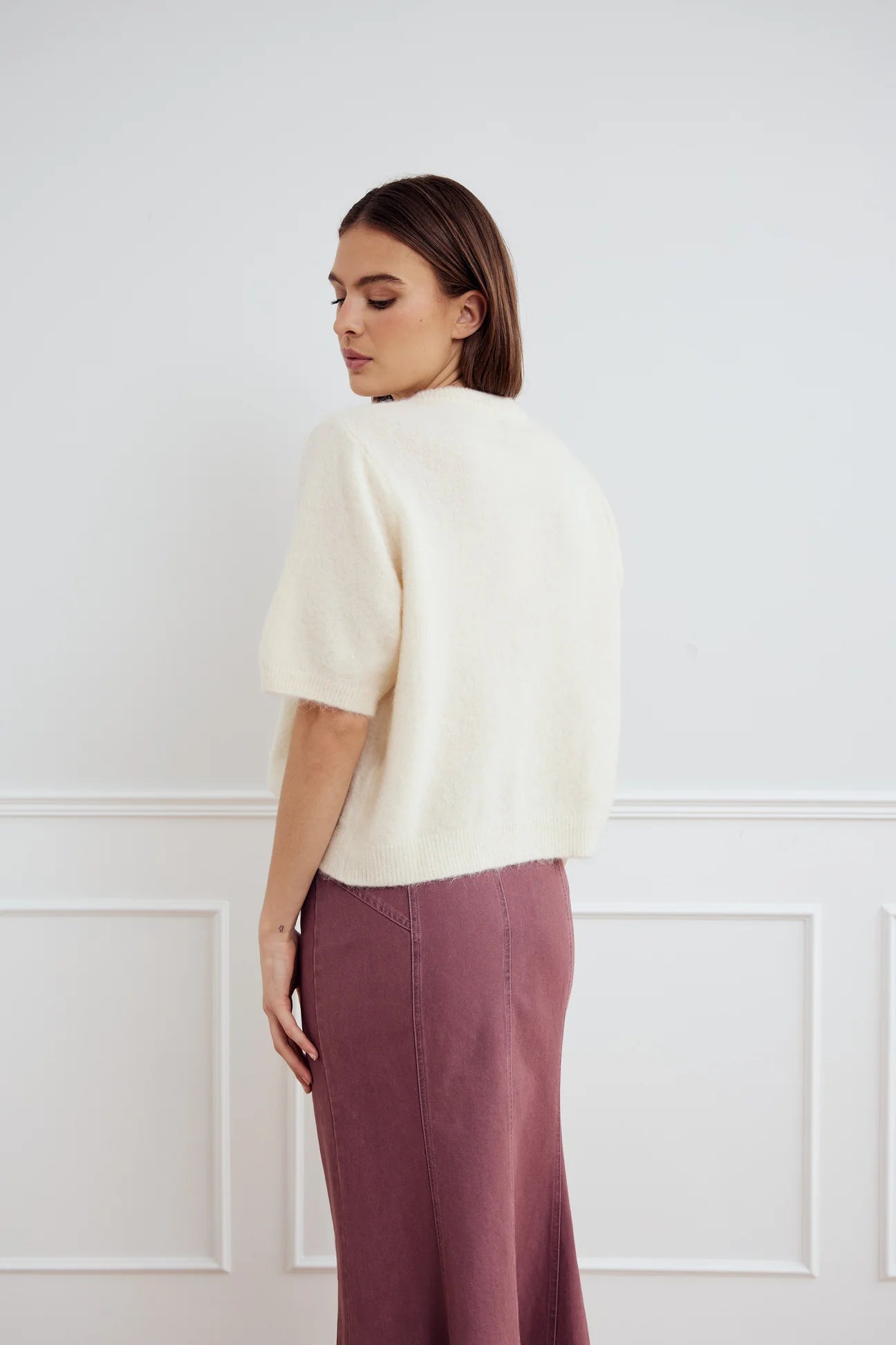 Soft Knit Button Cardigan – Short Sleeve