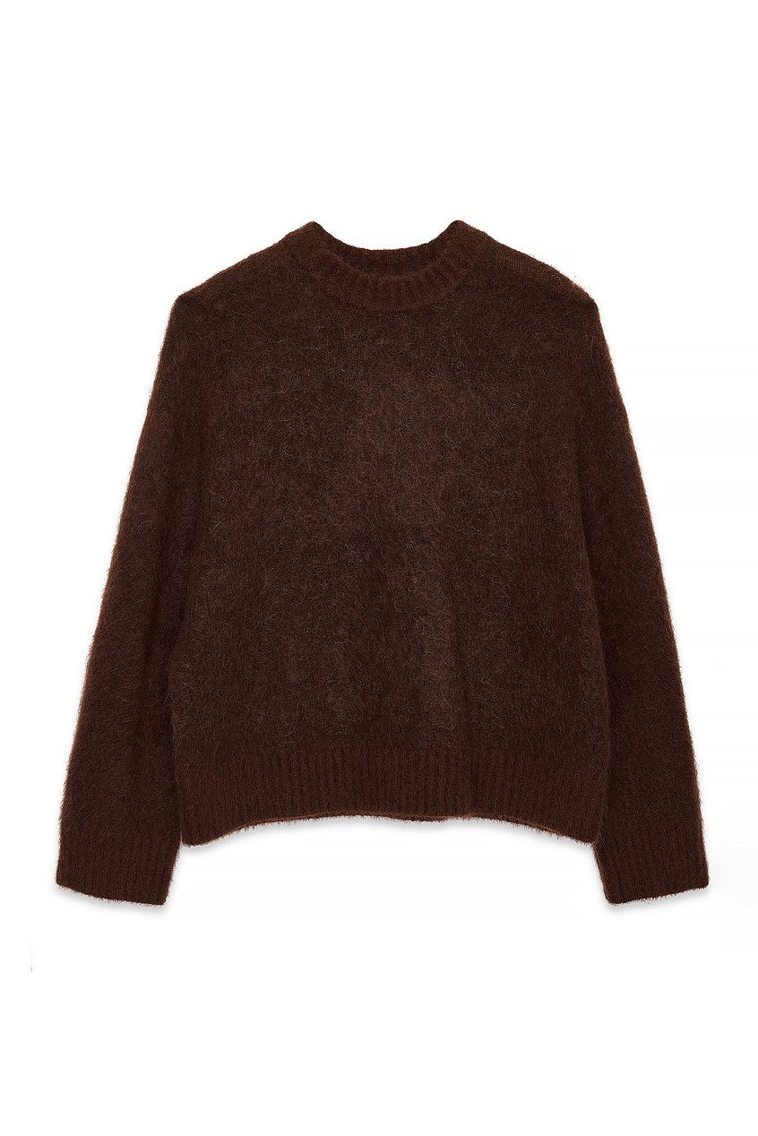 Knitted Mohair Blend Round Neck Sweater